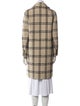 Maje Wool Plaid Print Coat