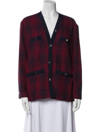 Maje Plaid Print Blazer