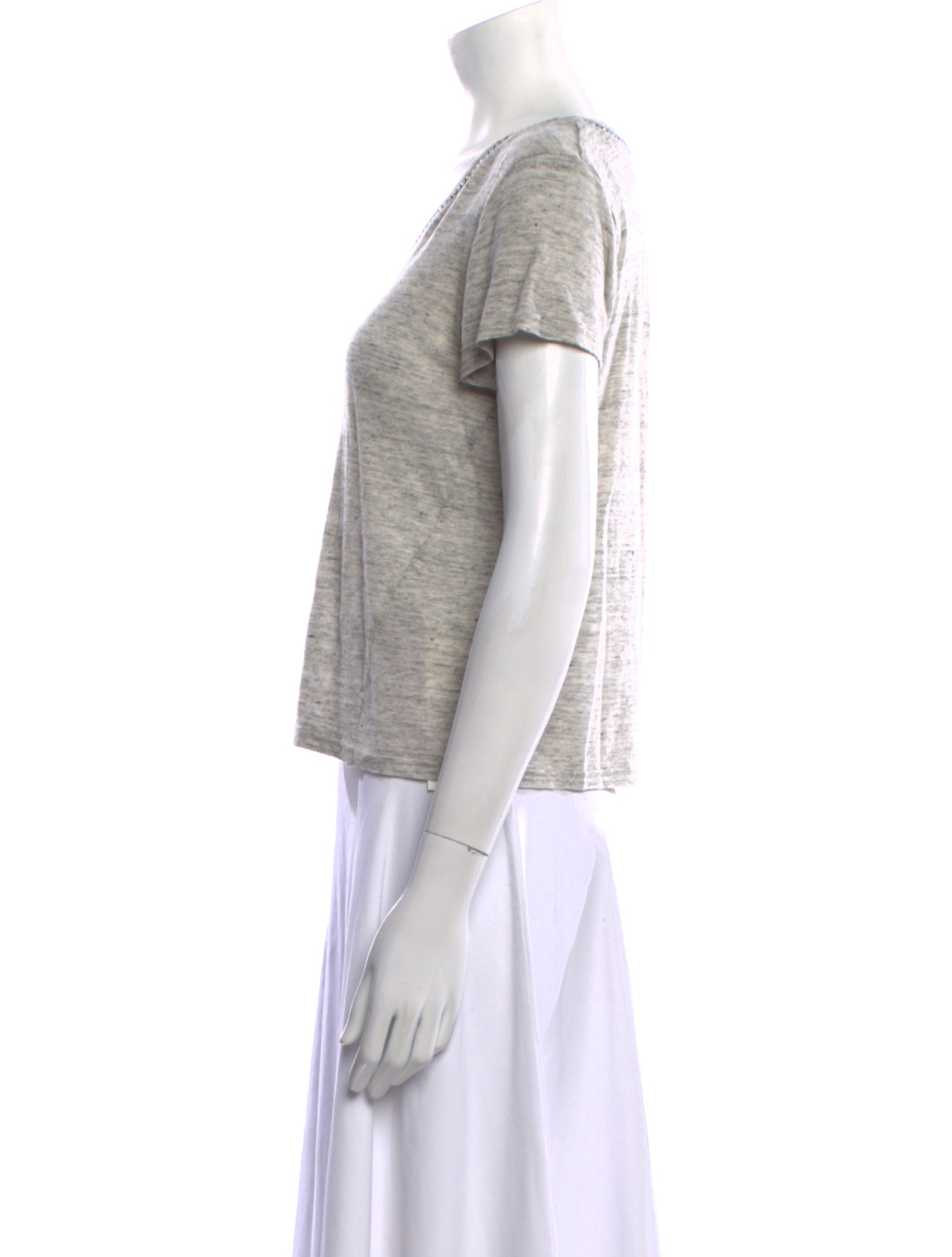 Maje Linen V-Neck T-Shirt