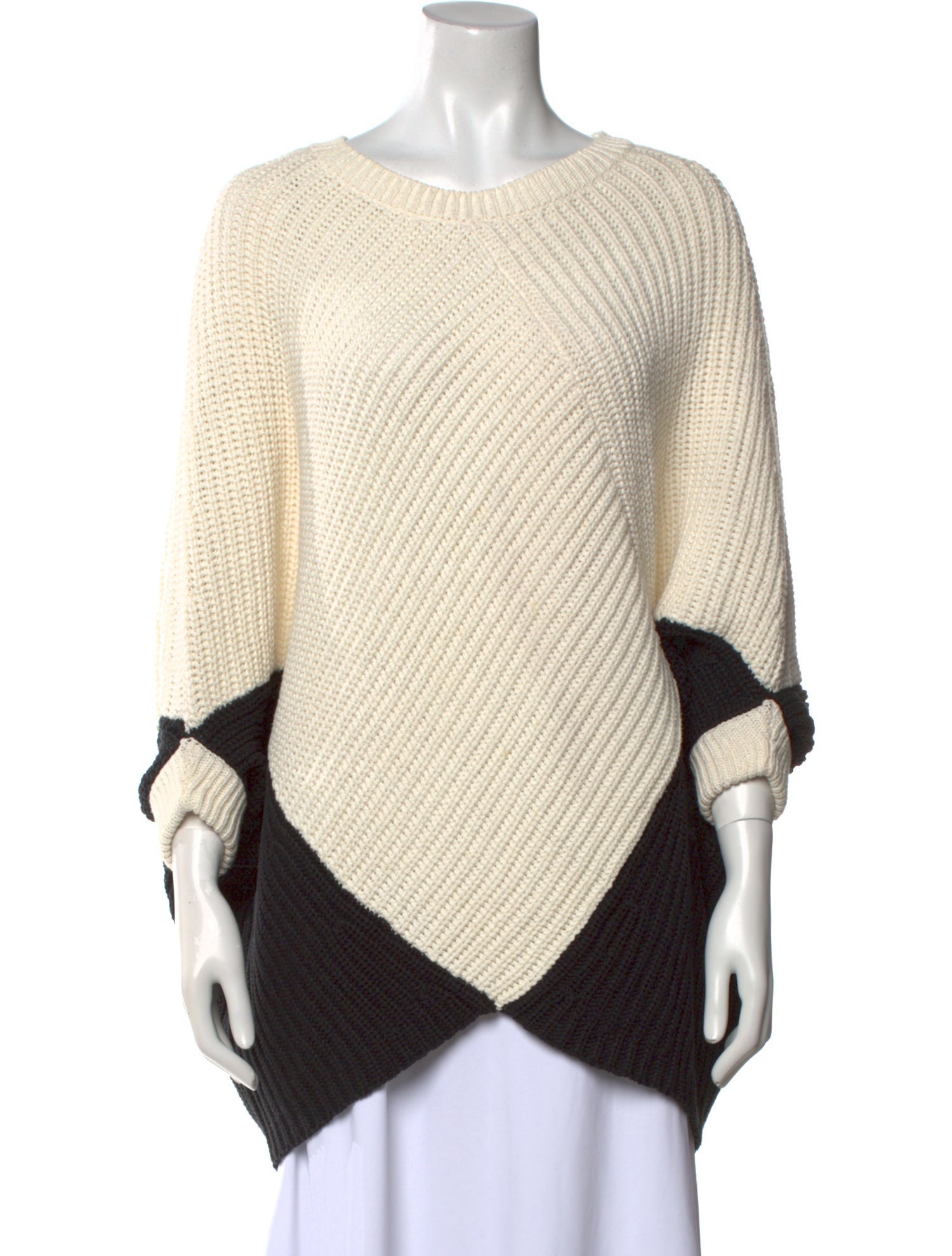 Maje Colorblock Pattern Bateau Neckline Sweater