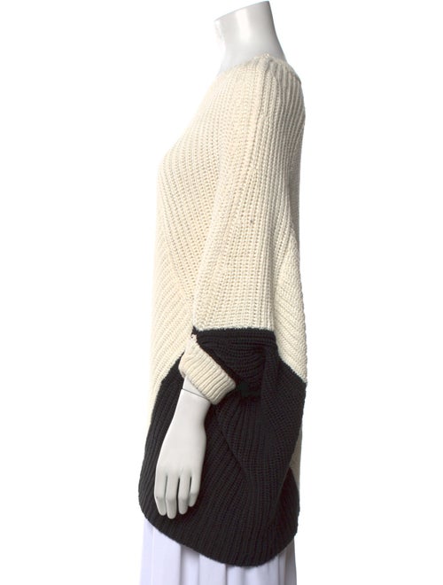 Maje Colorblock Pattern Bateau Neckline Sweater