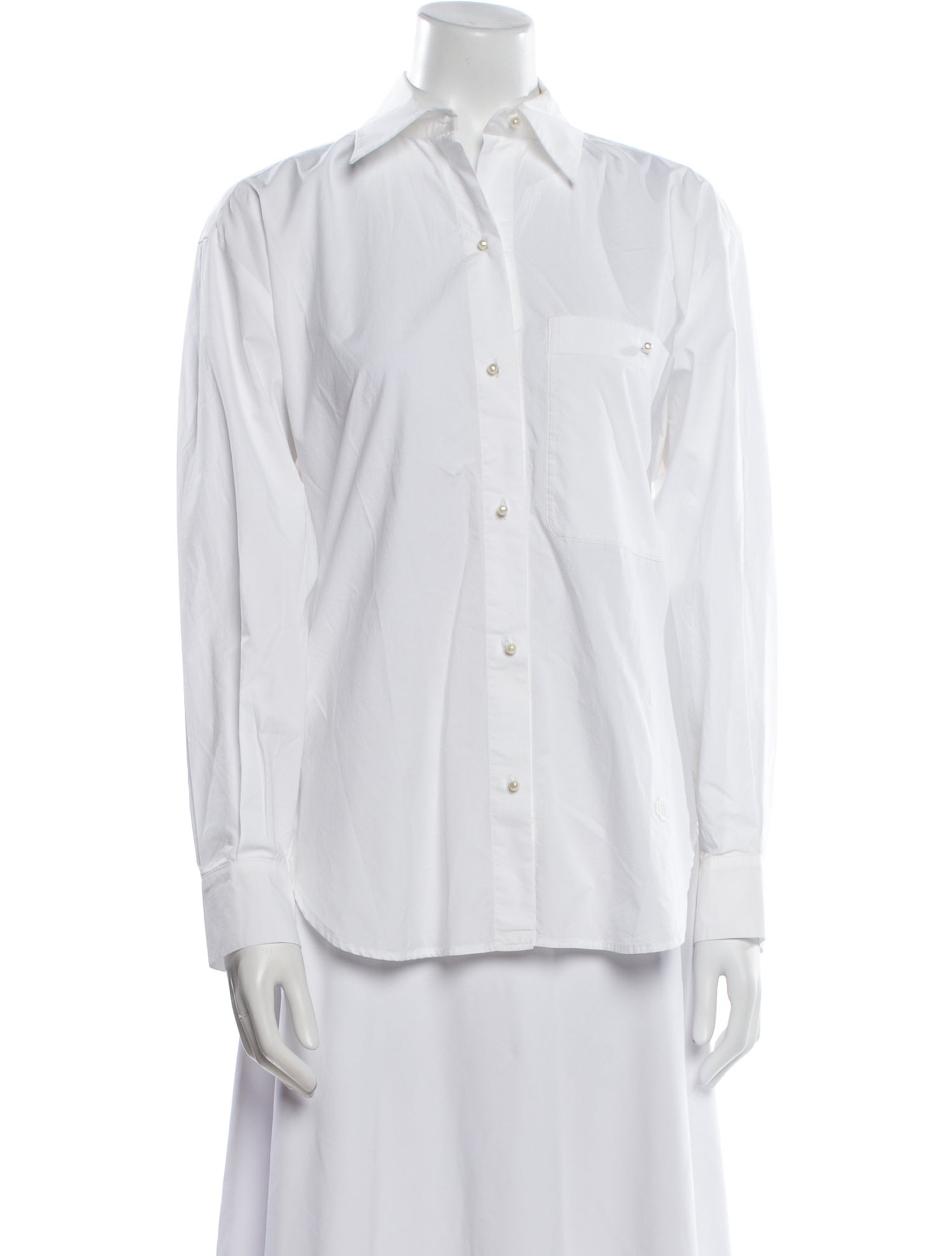 Maje Long Sleeve Button-Up Top