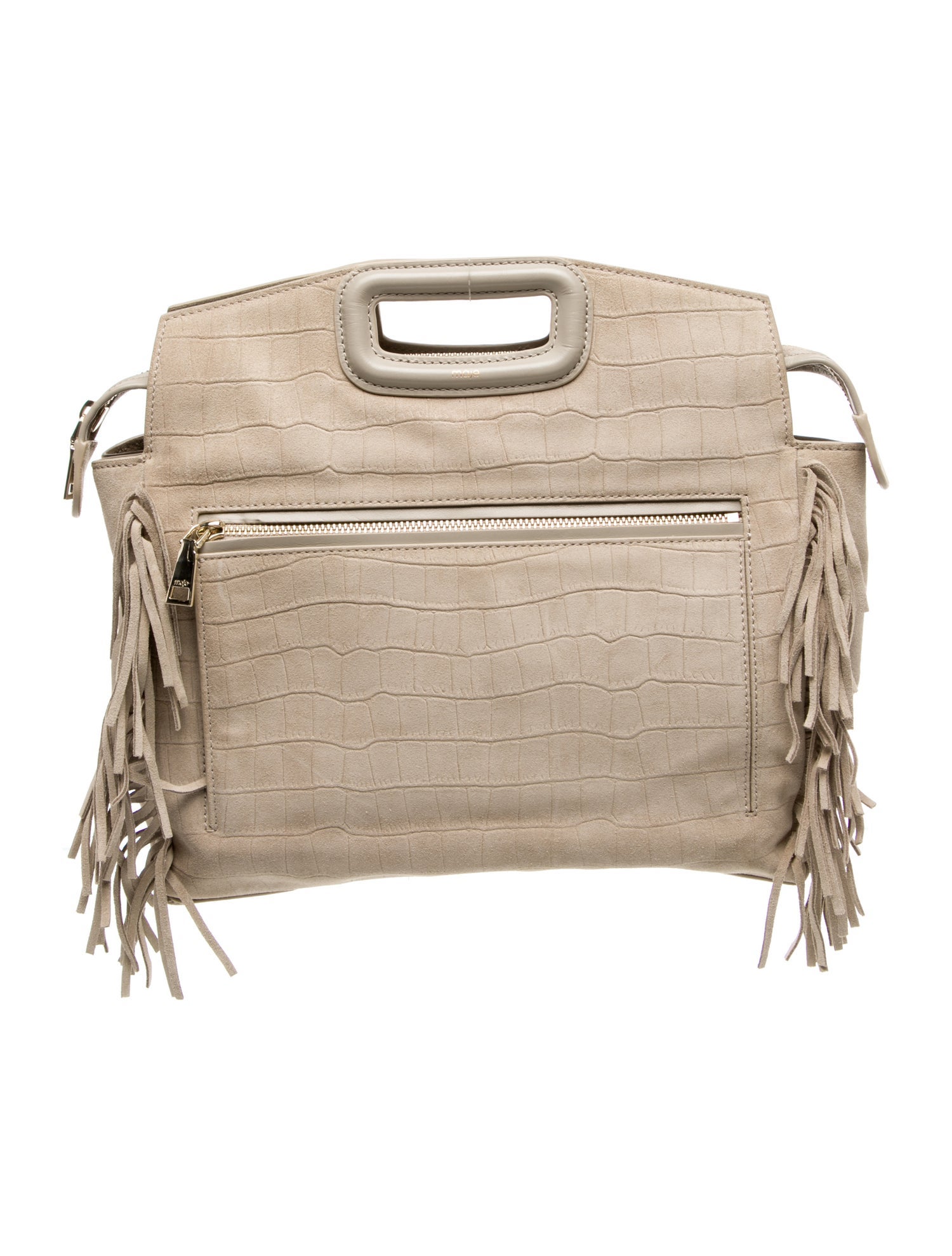 Maje Suede Top Handle Bag