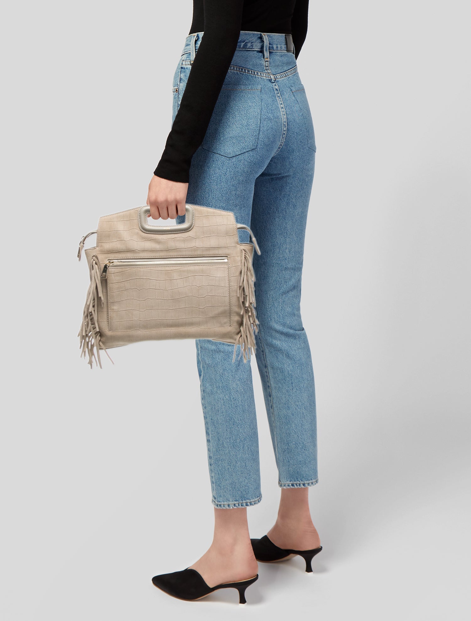 Maje Suede Top Handle Bag