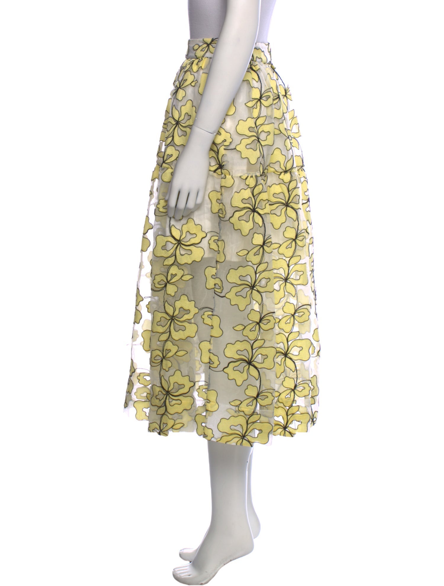 Maje Printed Midi Length Skirt