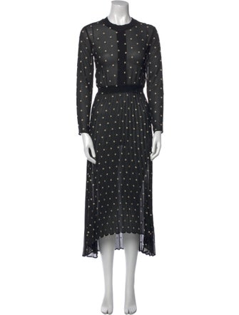 Maje Polka Dot Print Long Dress