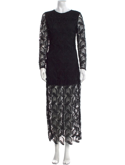 Maje Lace Pattern Long Dress