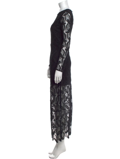 Maje Lace Pattern Long Dress