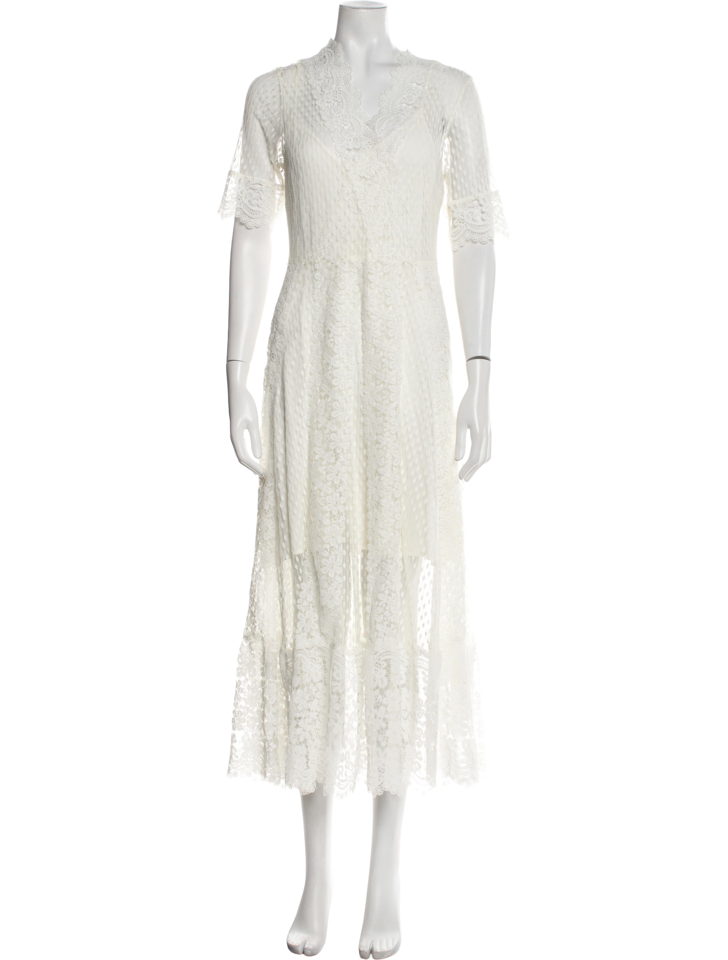 Maje V-Neck Midi Length Dress