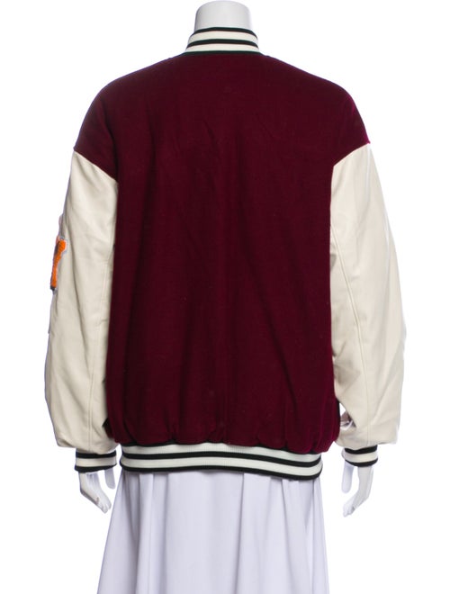 Maje Wool Graphic Print Bomber Jacket