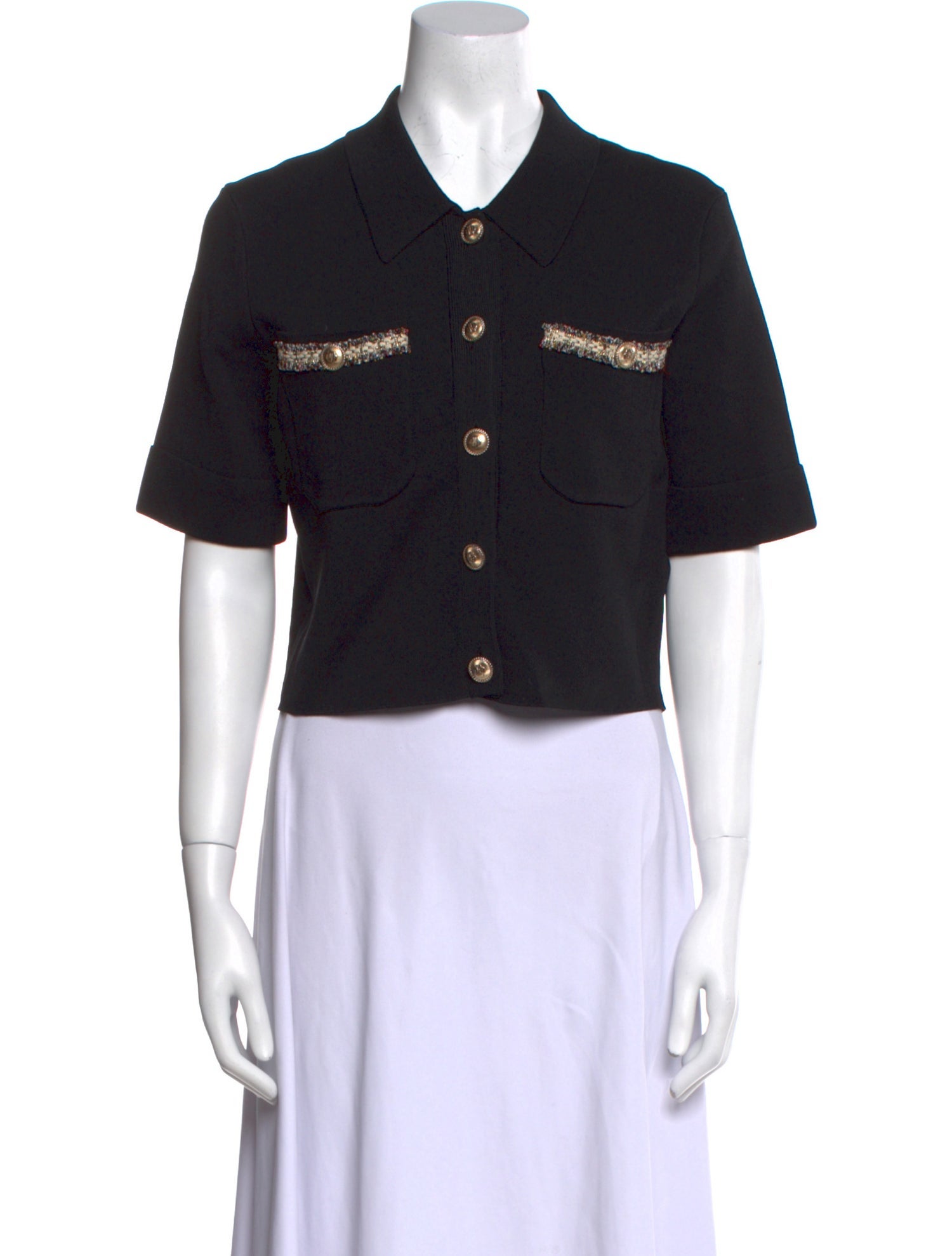 Maje Short Sleeve Crop Top