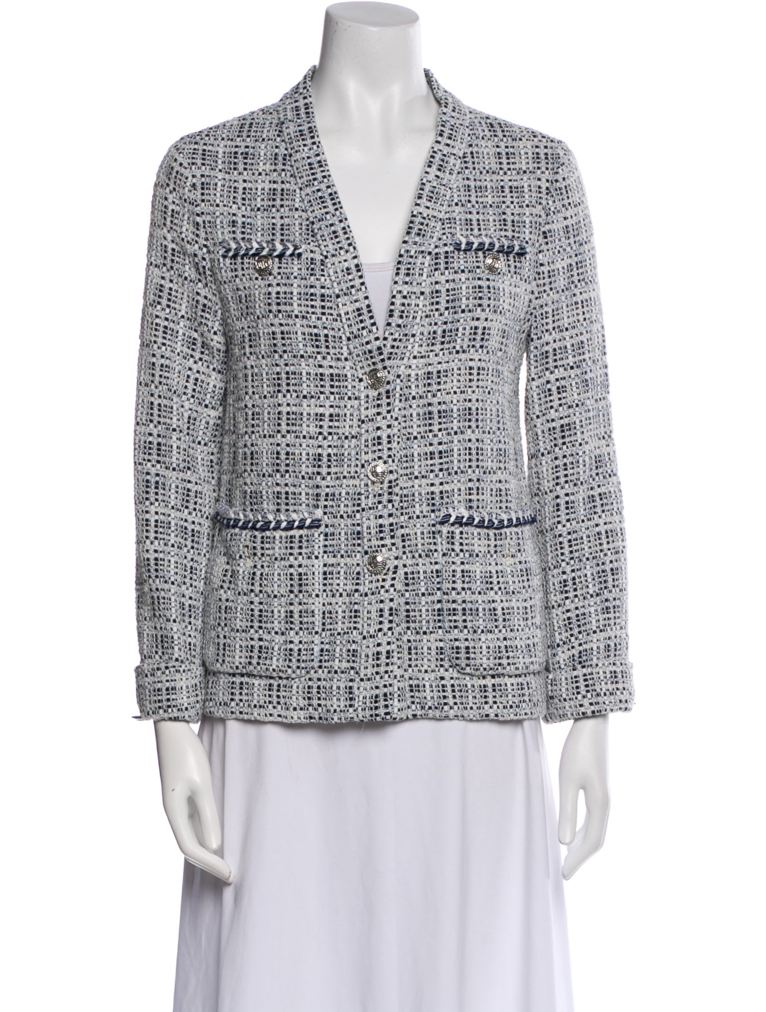 Maje Tweed Pattern Blazer