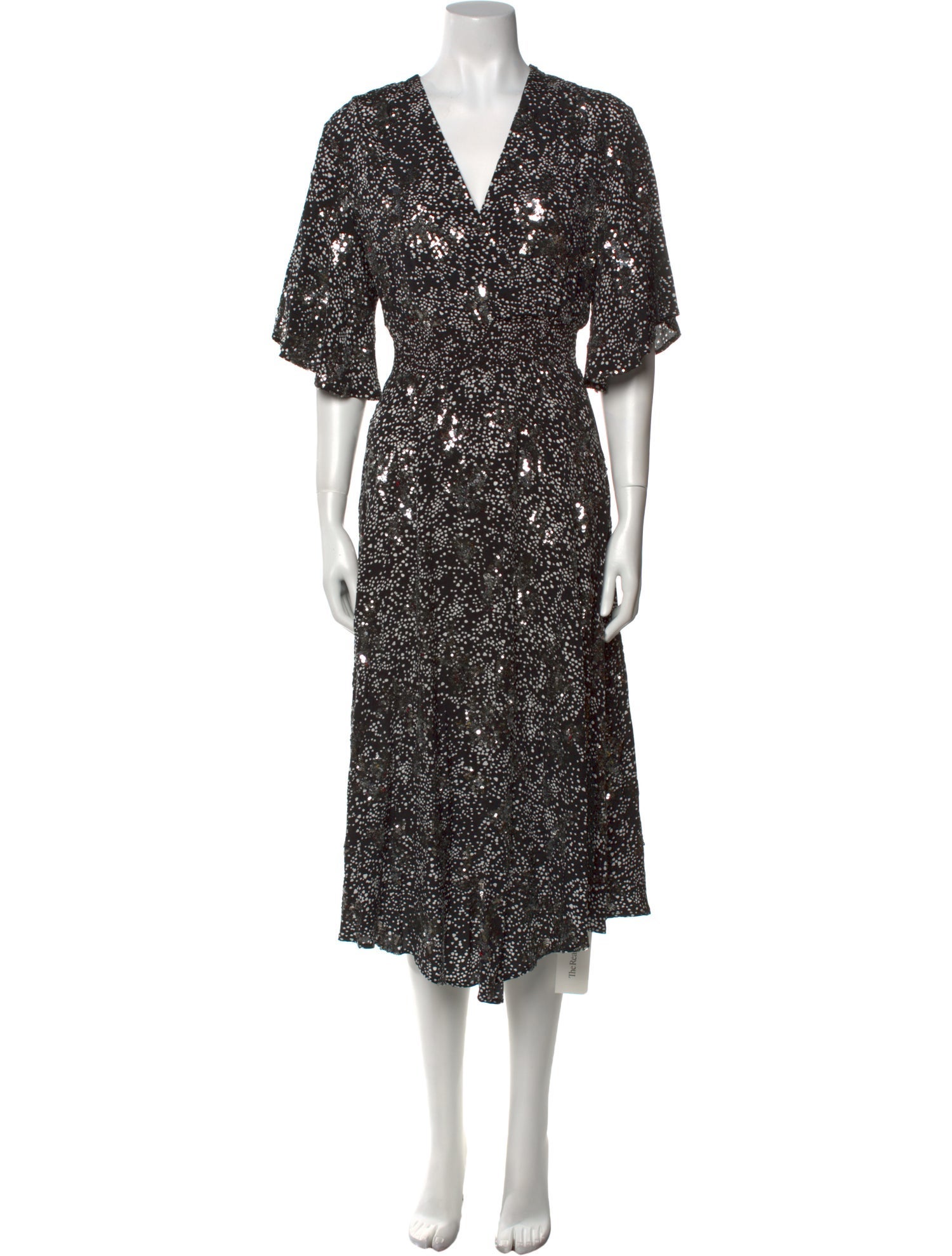 Maje Floral Print Midi Length Dress