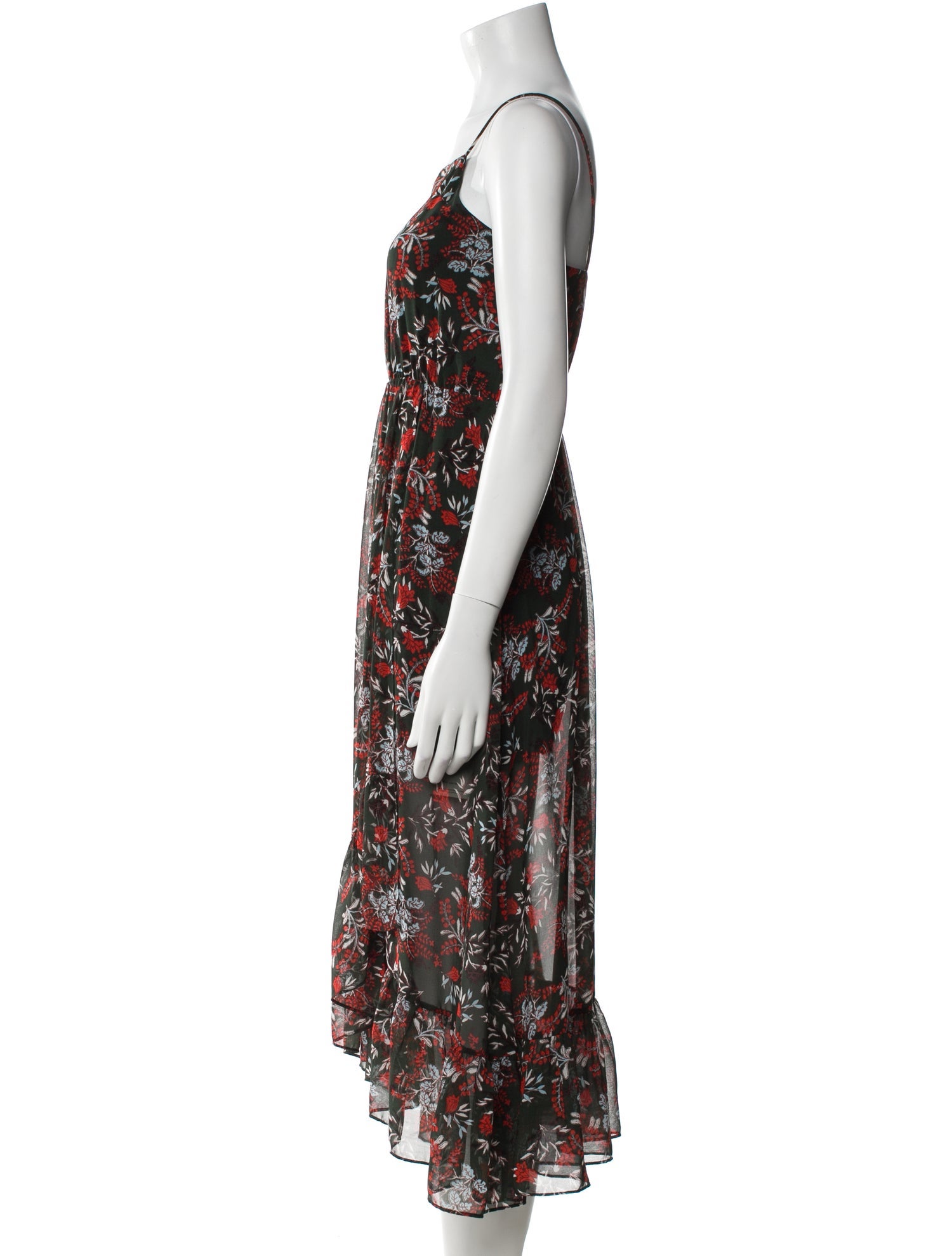 Maje Floral Print Midi Length Dress