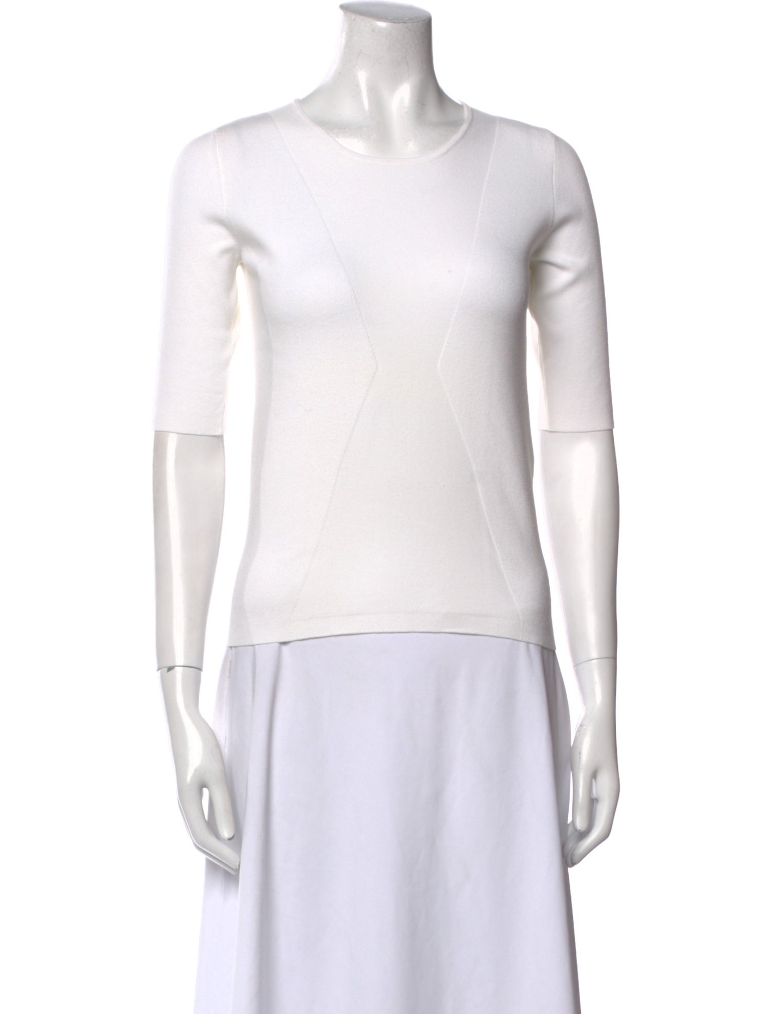 Maje Scoop Neck Three-Quarter Sleeve Top