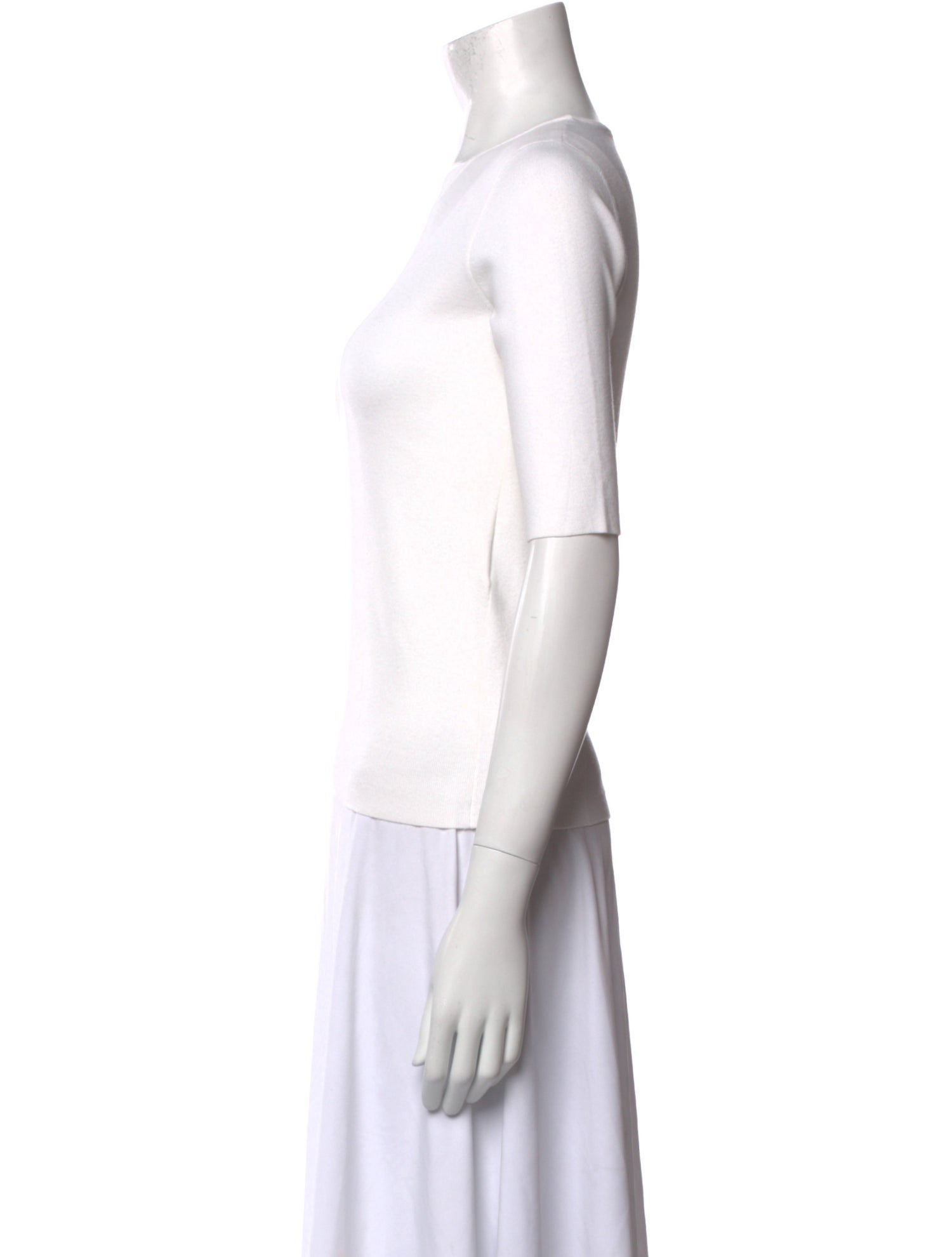 Maje Scoop Neck Three-Quarter Sleeve Top