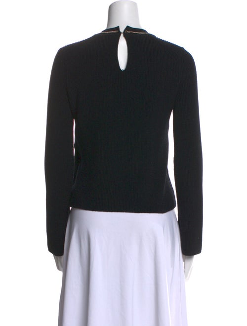 Maje Crew Neck Long Sleeve Crop Top