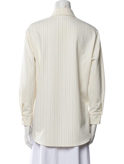 Maje Striped Long Sleeve Button-Up Top