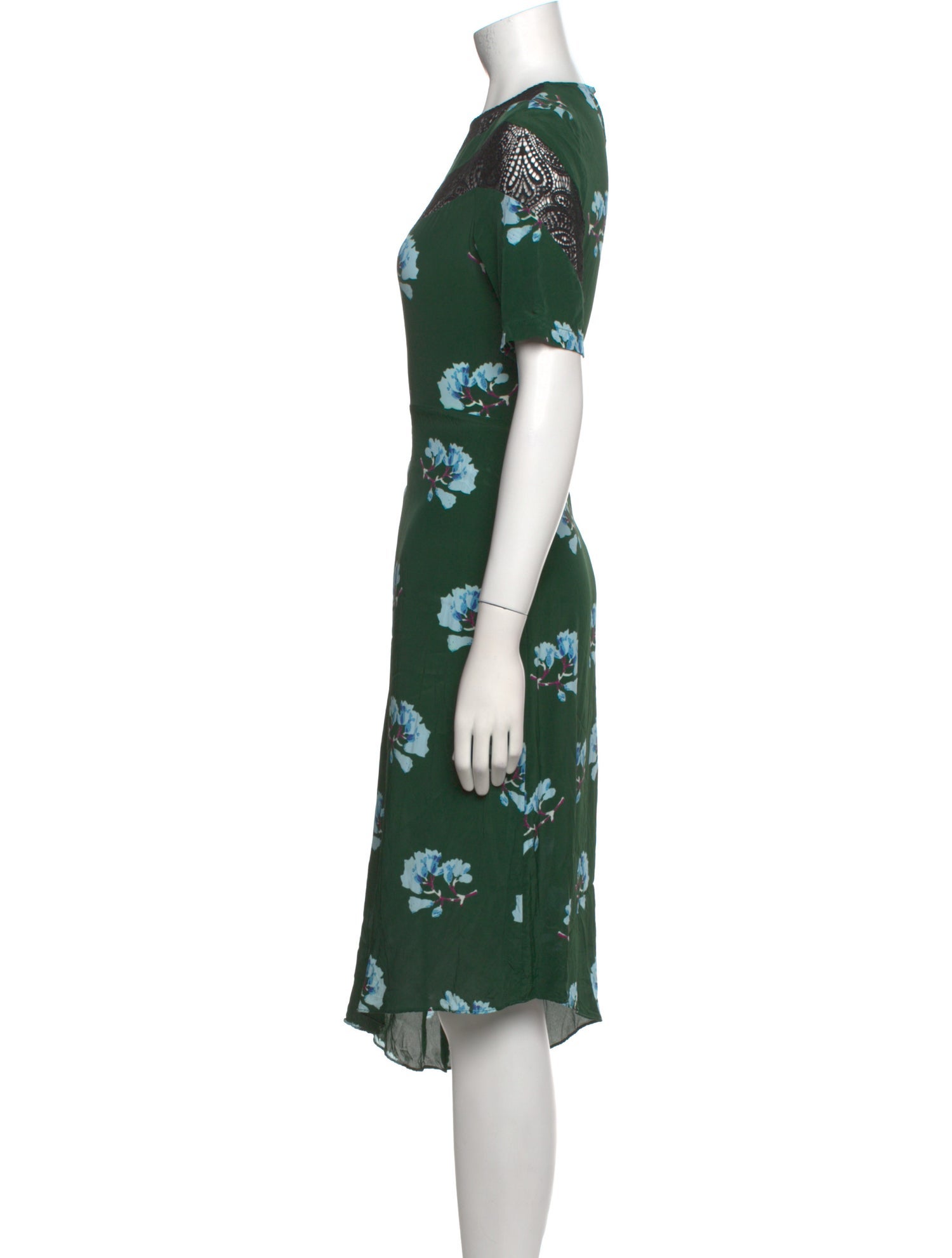 Maje Floral Print Midi Length Dress