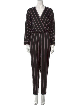 Maje Striped V-Neck Jumpsuit