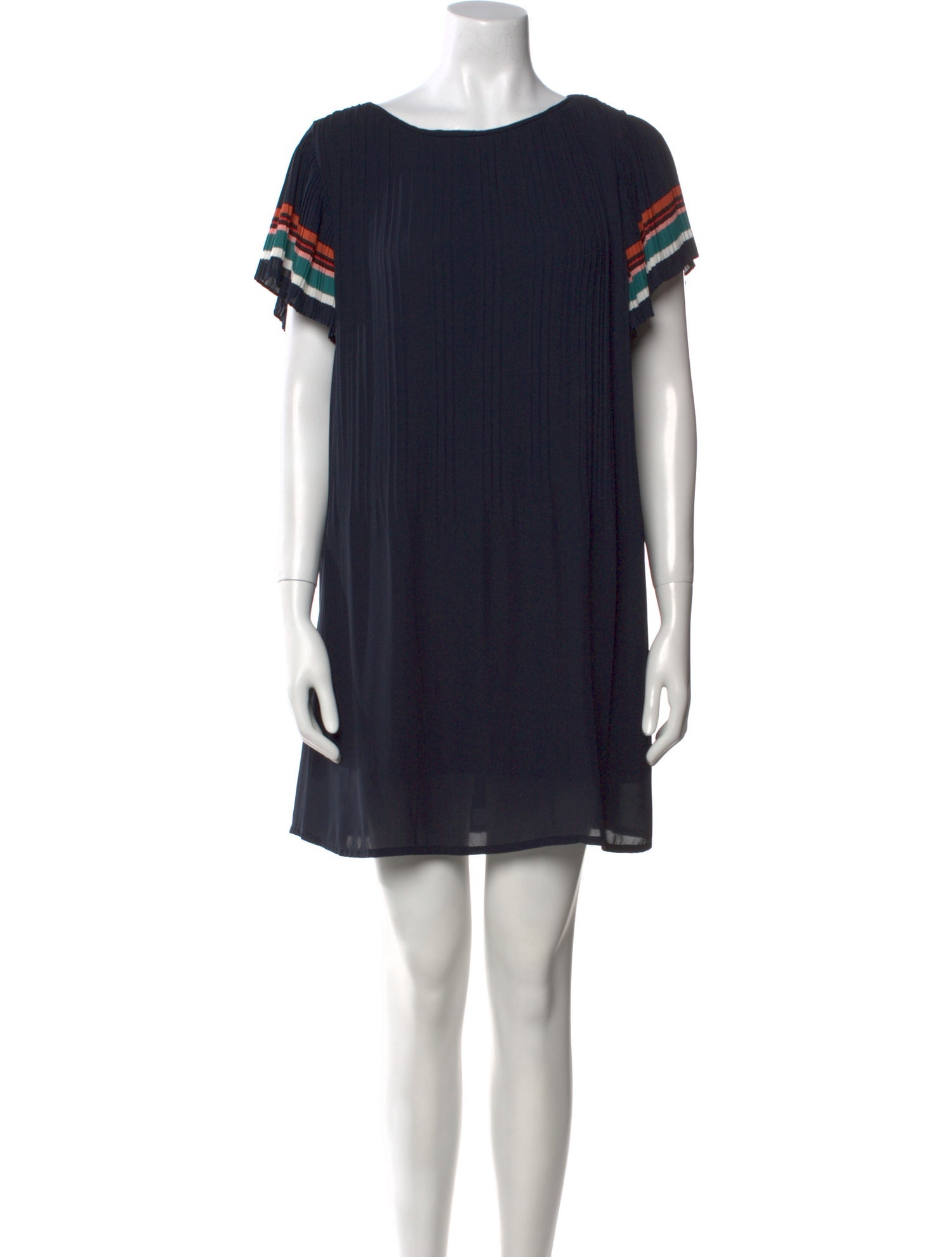 Maje Bateau Neckline Mini Dress
