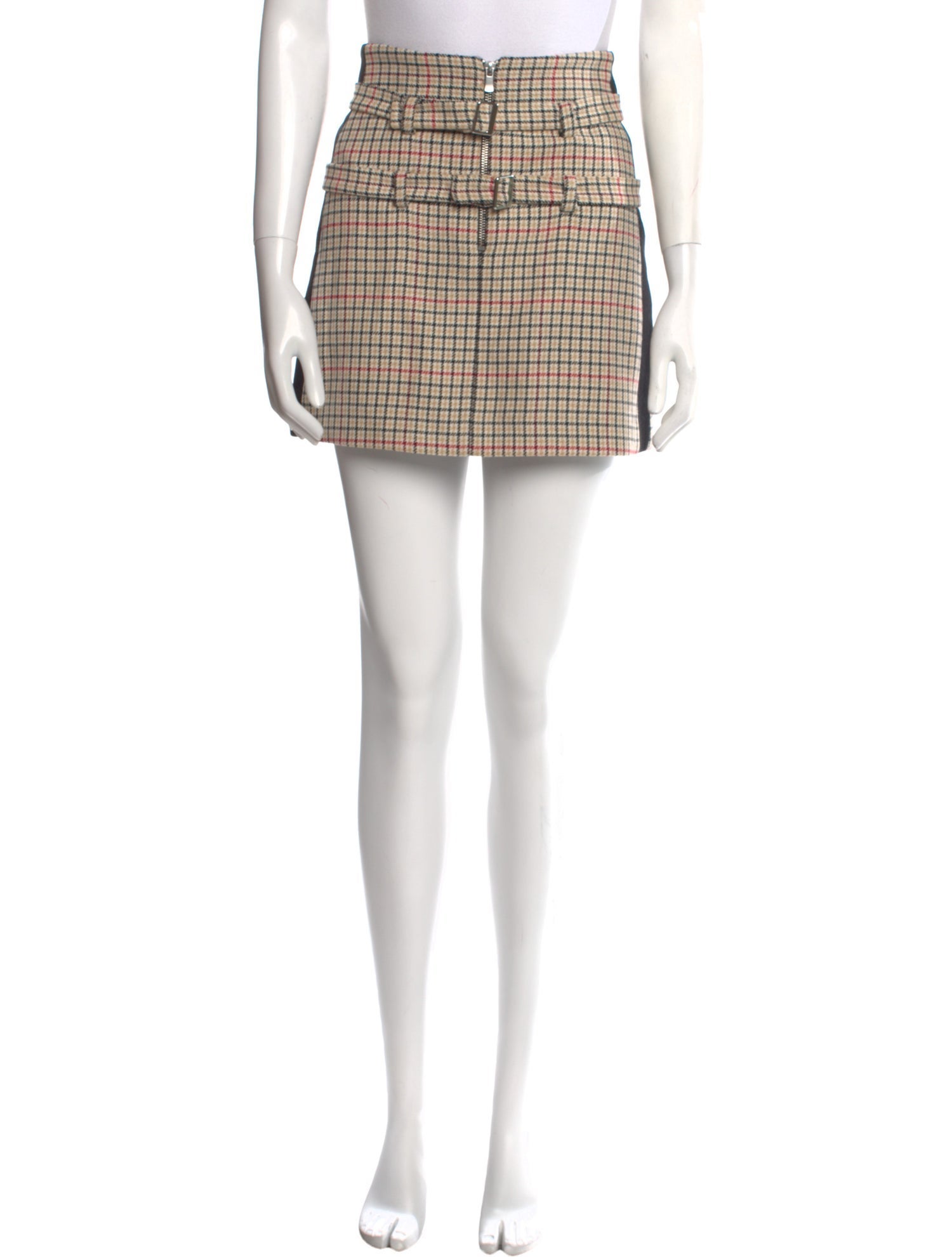Maje Plaid Print Mini Skirt