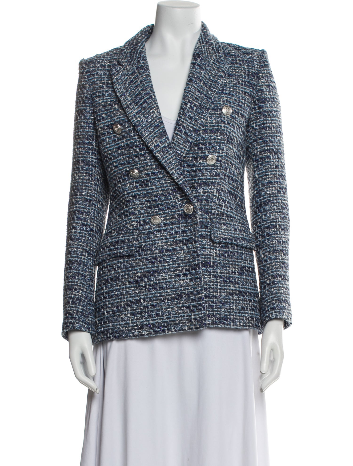 Maje Tweed Pattern Blazer