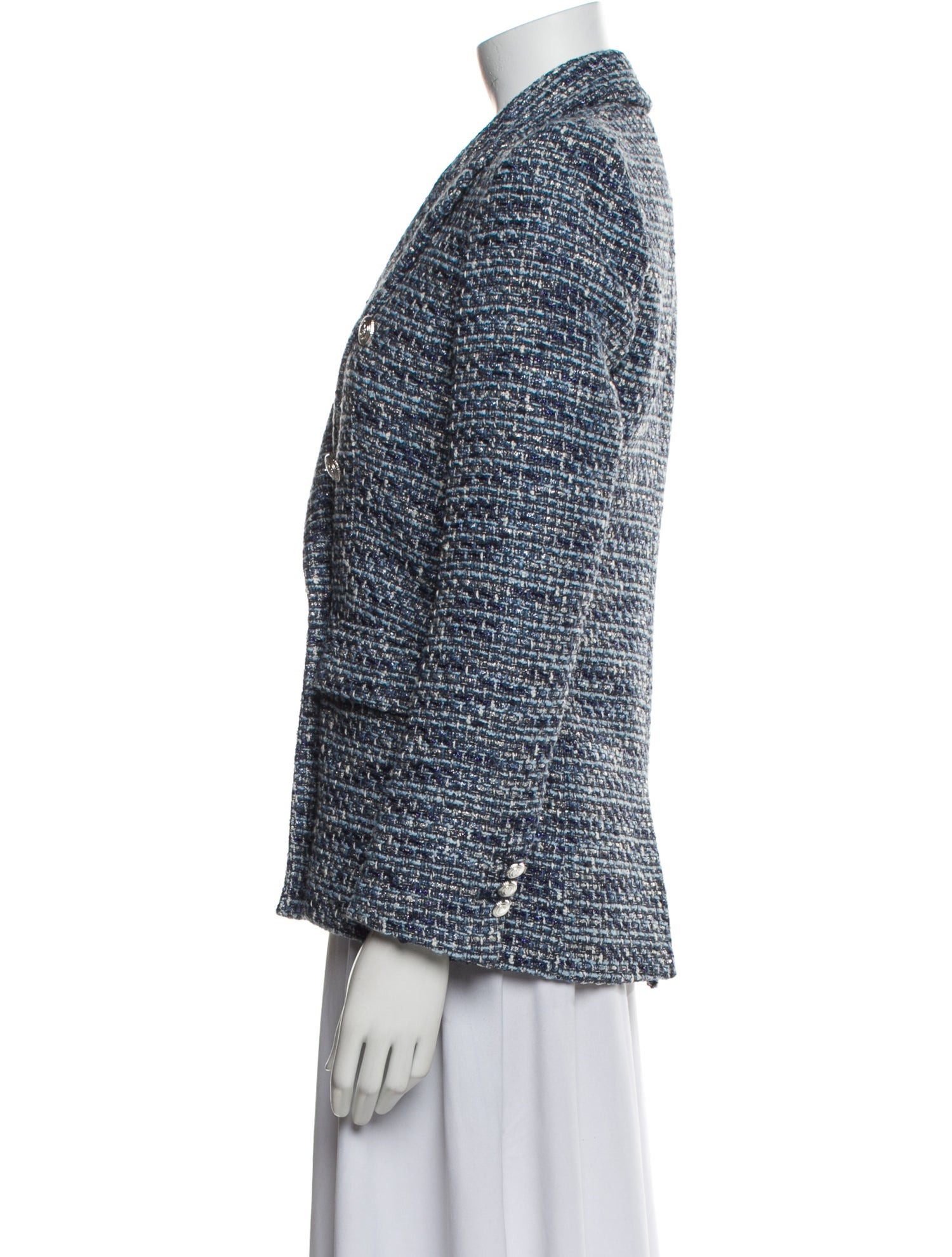 Maje Tweed Pattern Blazer