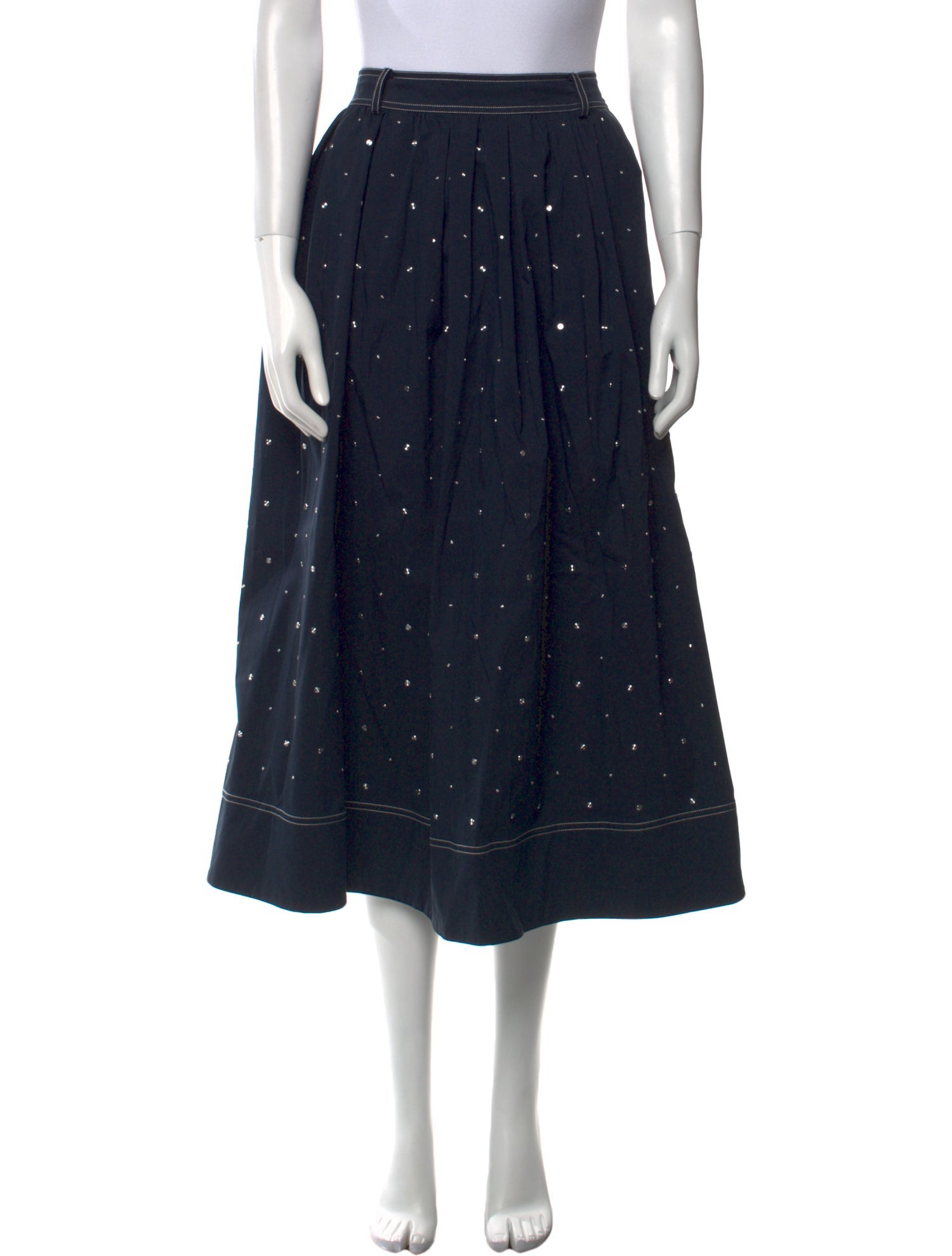 Maje Polka Dot Print Midi Length Skirt