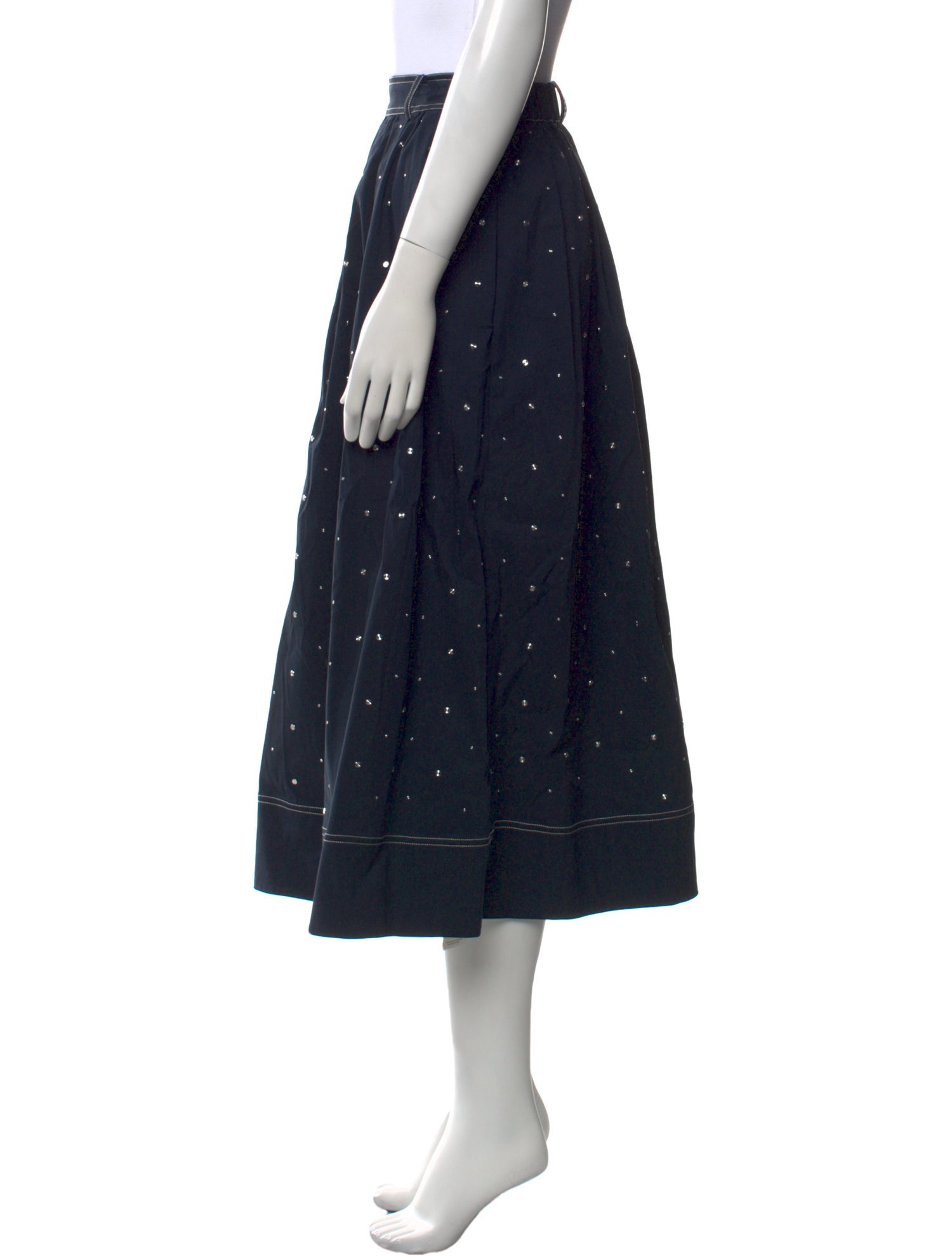 Maje Polka Dot Print Midi Length Skirt