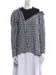 Maje Plaid Print Crew Neck Top