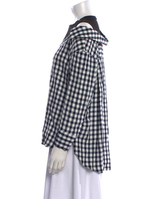 Maje Plaid Print Crew Neck Top