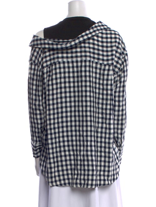 Maje Plaid Print Crew Neck Top