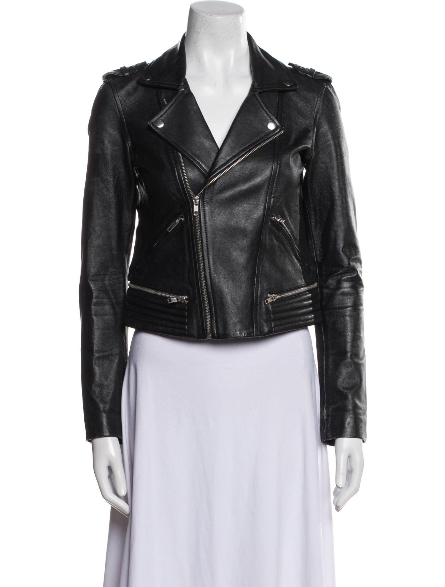 Maje Lamb Leather Biker Jacket