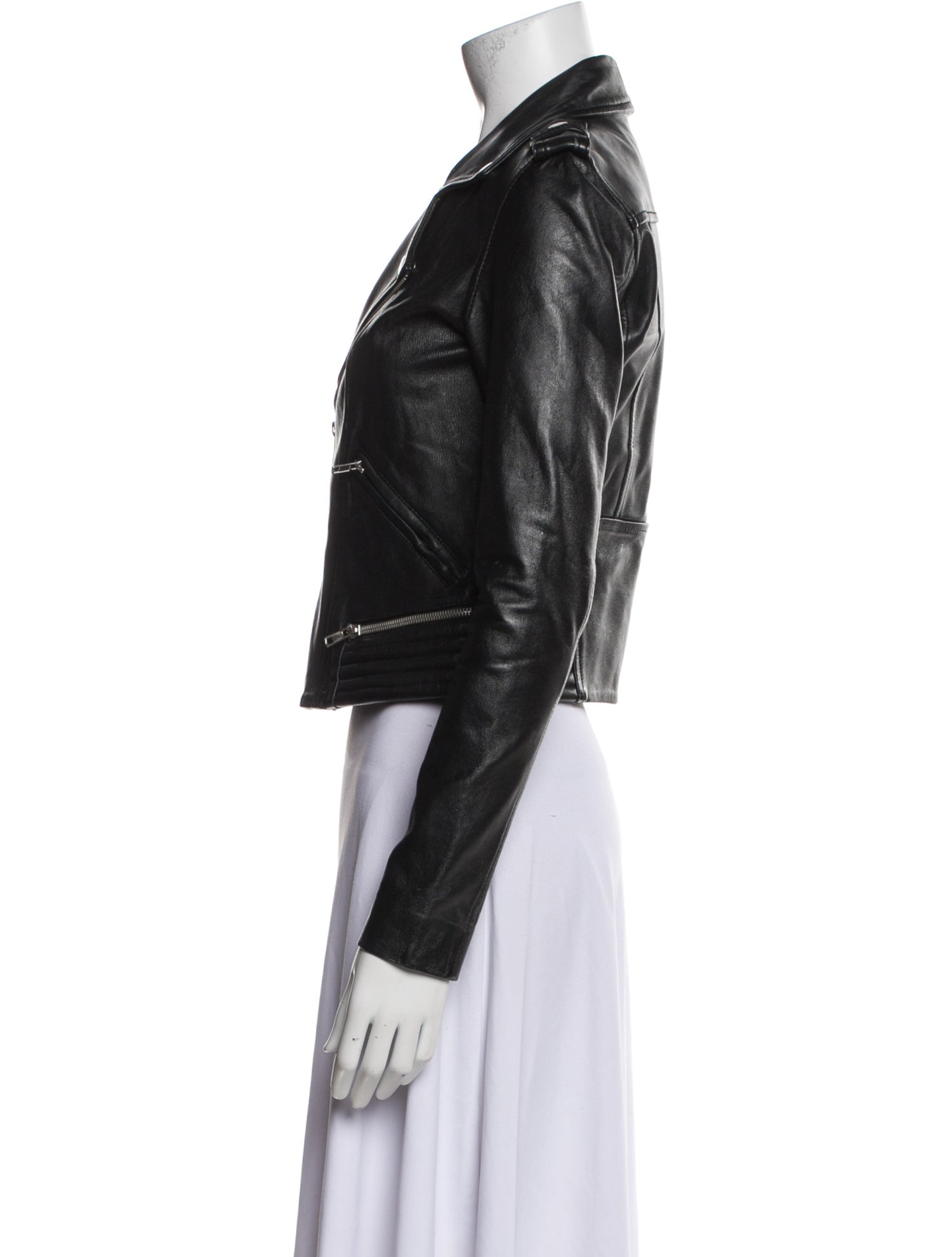 Maje Lamb Leather Biker Jacket