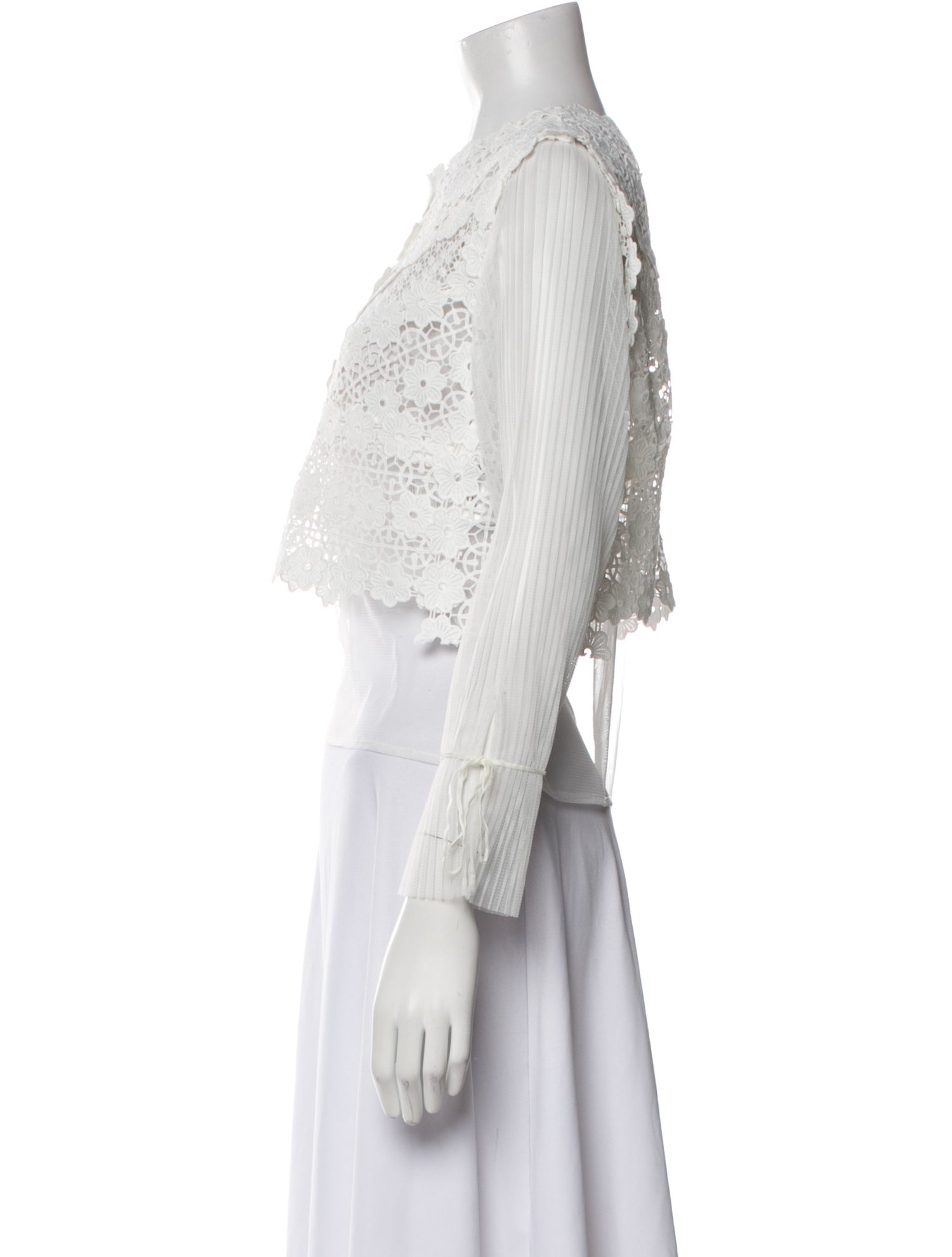 Maje Crew Neck Three-Quarter Sleeve Crop Top w/ Tags