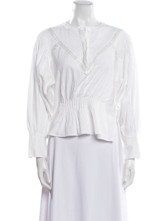 Maje V-Neck Three-Quarter Sleeve Top