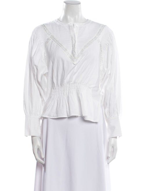 Maje V-Neck Three-Quarter Sleeve Top