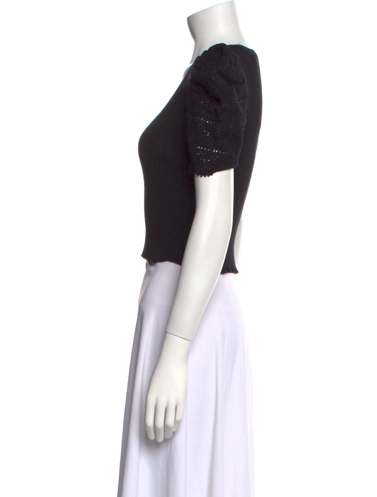 Maje V-Neck Short Sleeve Crop Top