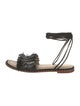Maje Leather Studded Accents Sandals