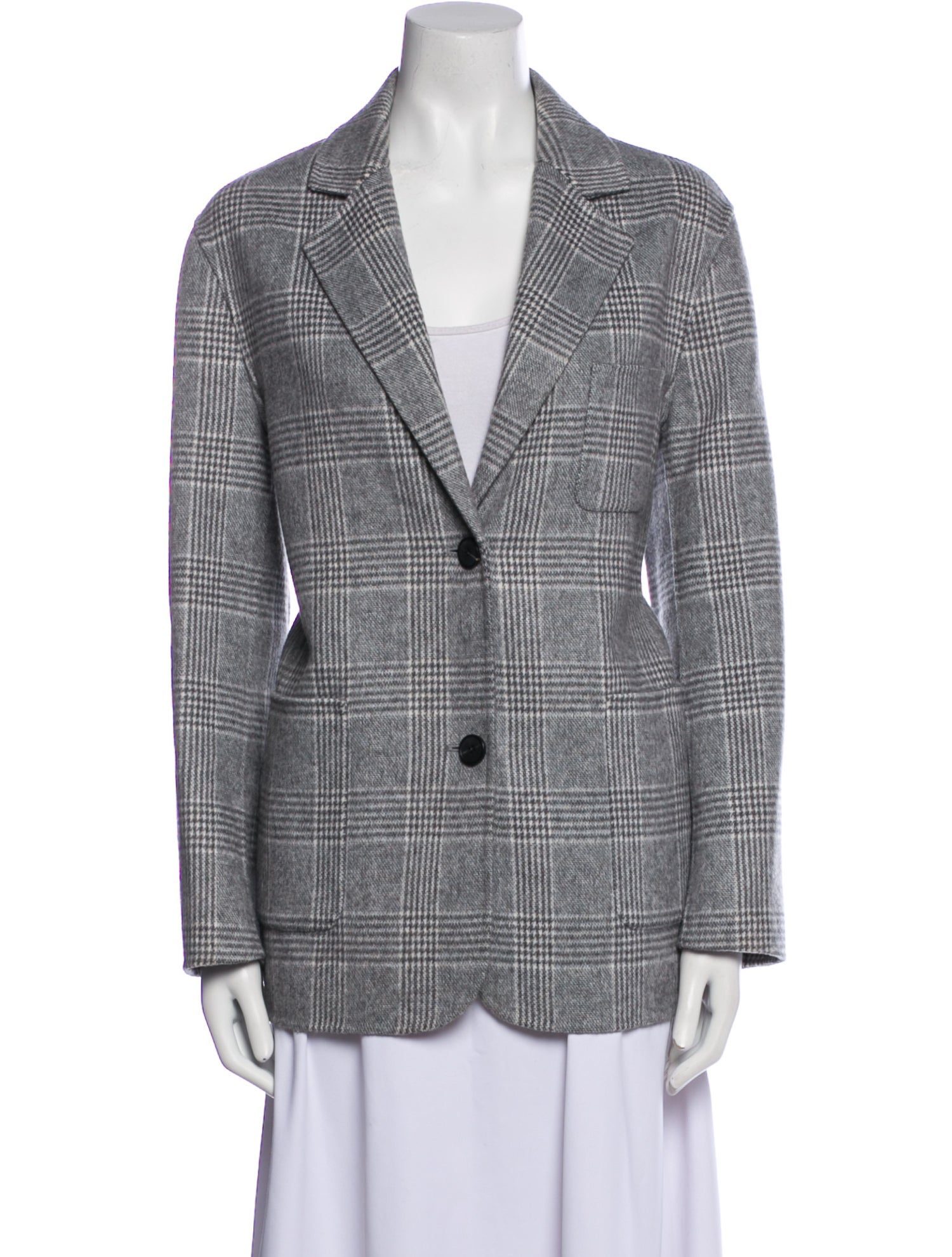 Maje Plaid Print Blazer