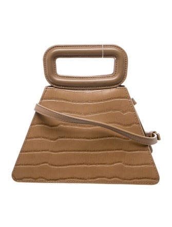 Maje Embossed Leather Top Handle Bag