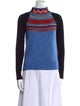 Maje Colorblock Pattern Mock Neck Sweater