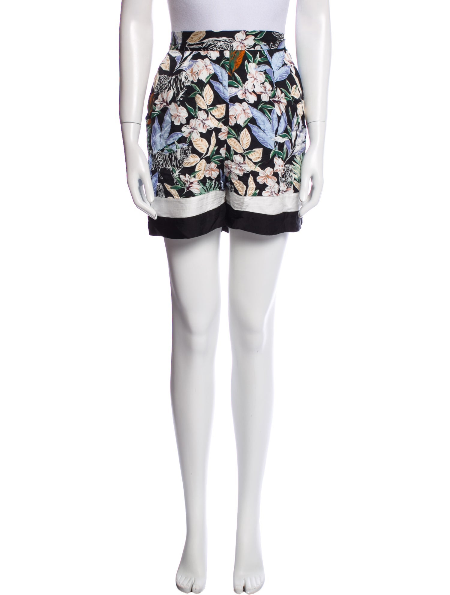 Maje Floral Print Mini Shorts