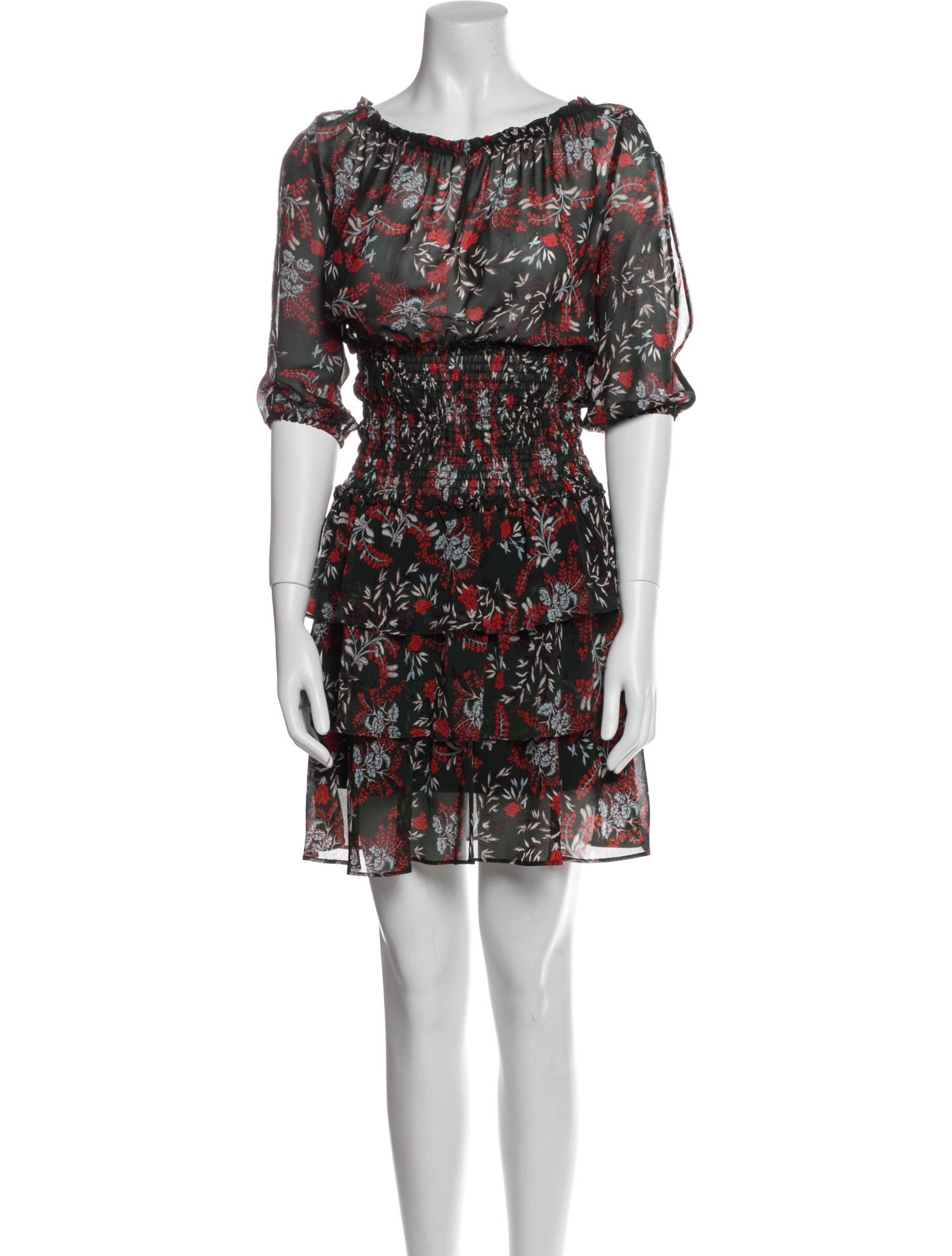 Maje Floral Print Mini Dress
