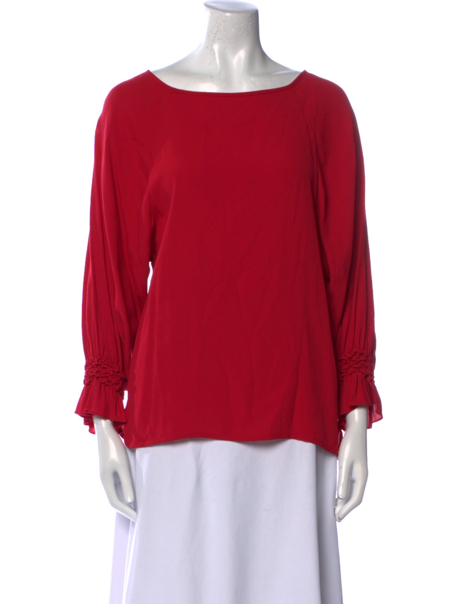 Maje Bateau Neckline Three-Quarter Sleeve Blouse