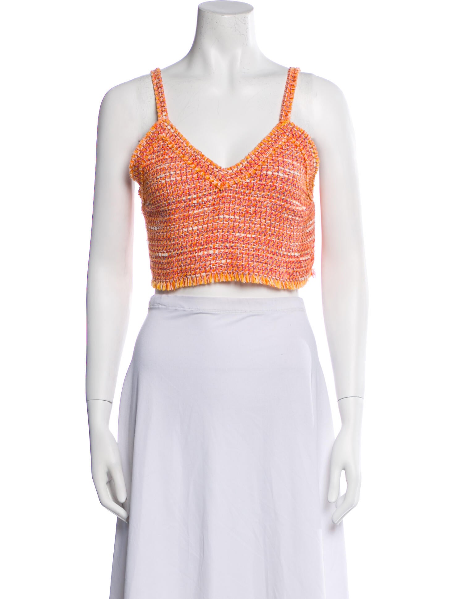 Maje V-Neck Sleeveless Crop Top