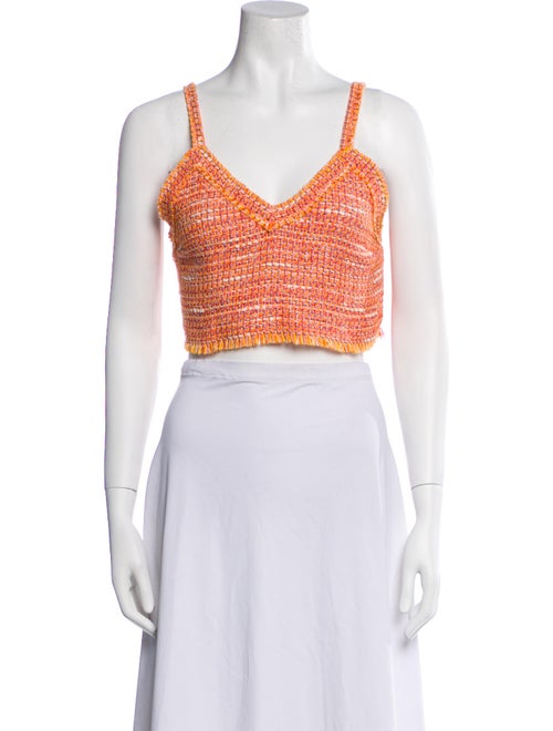 Maje V-Neck Sleeveless Crop Top