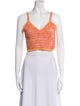 Maje V-Neck Sleeveless Crop Top