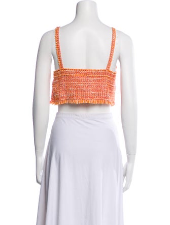 Maje V-Neck Sleeveless Crop Top